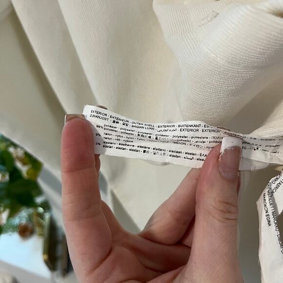 Zara White Corduroy Long Sleeve Button Up Top Size Small - Picture 4 of 5